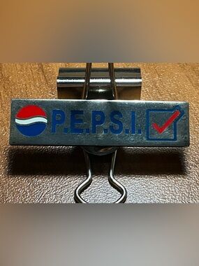 Pepsi Collectible Lapel Pin - Silver Tone Rectangle "P.E.P.S.I." with Checkmark